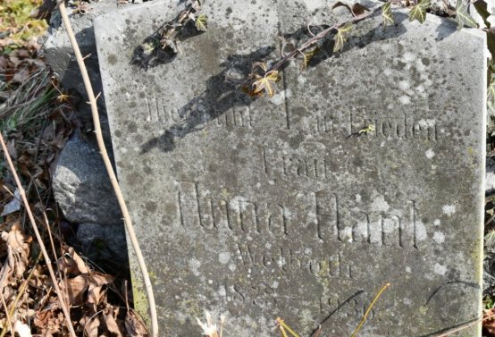 Nově dohledané nápisové desky po vyčištění hrobek u hřbitovní zdi, O.C., 2025